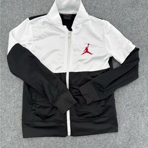 Air Jordan full zip childs small (8-10) Track‎ Jacket Black/ white red logo